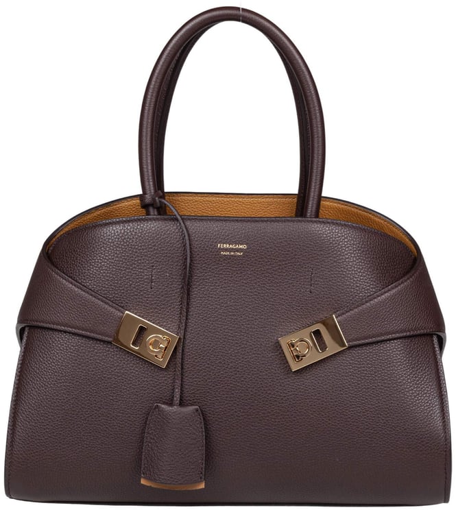 Salvatore Ferragamo Ferragamo hug th m brown leather handbag