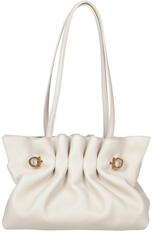Salvatore Ferragamo Ferragamo soft bag s shoulder bag in nappa, mascarpone color