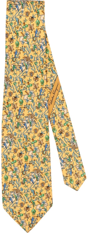 Salvatore Ferragamo Salvatore Ferragamo Bird Floral Print Silk Tie Krawatte