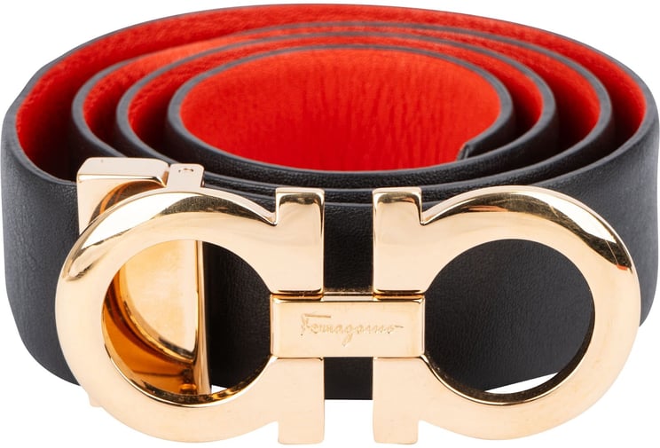 Salvatore Ferragamo Salvatore Ferragamo Multicolor Leather Reversible Gancini Belt