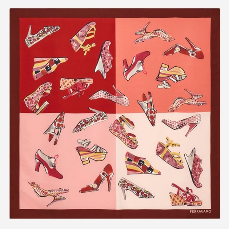 Salvatore Ferragamo Silk Scarf Featuring Genio Print