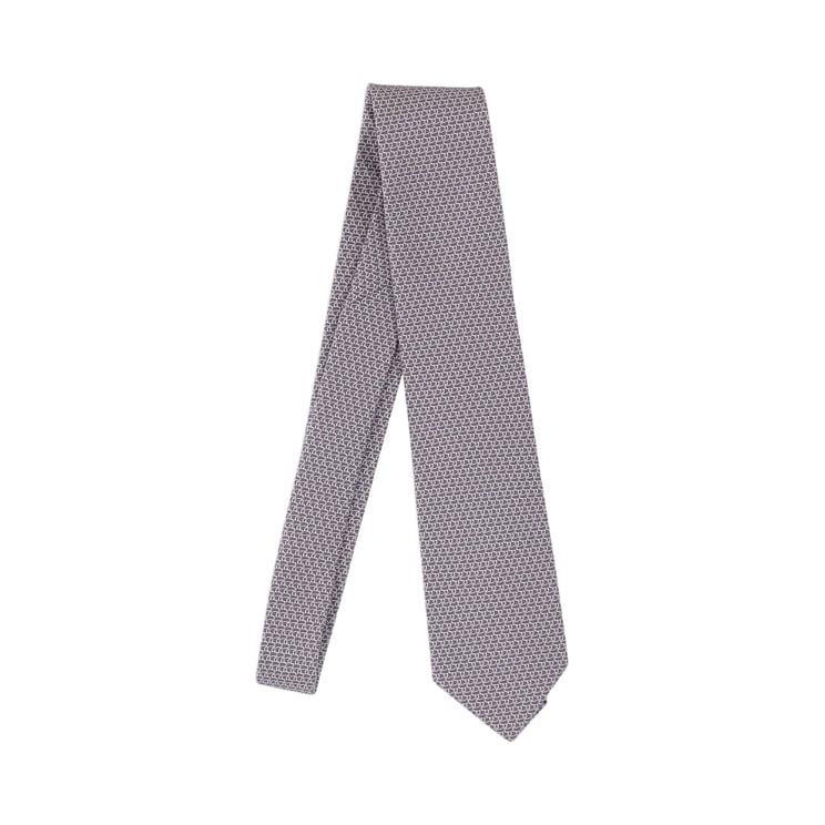 Salvatore Ferragamo Silk Tie With Geometric Pattern
