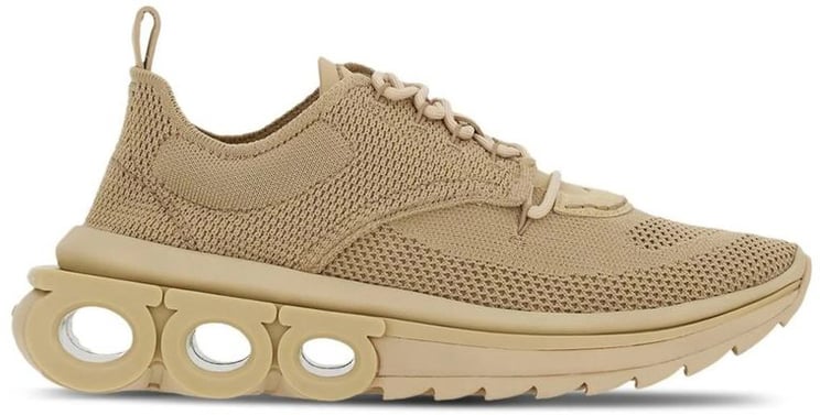 Salvatore Ferragamo Salvatore Ferragamo Beige Fabric Athletic Sneakers