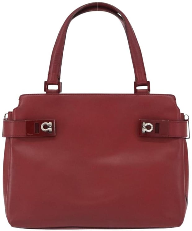 Salvatore Ferragamo Salvatore Ferragamo Double Gancini Side Buckle Tote Leather Small