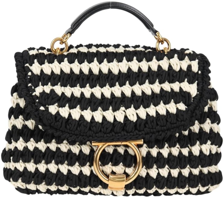 Salvatore Ferragamo Salvatore Ferragamo Margot Satchel Braided Fabric