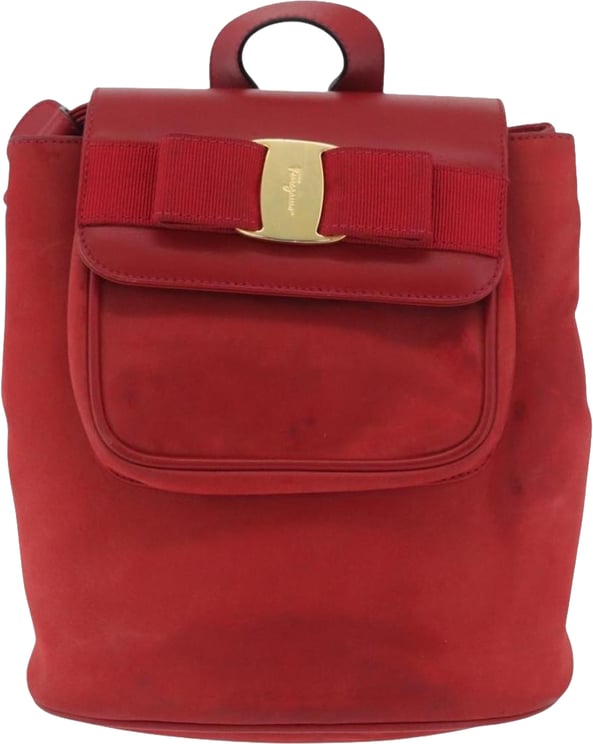 Salvatore Ferragamo Salvatore Ferragamo Vara Flap Drawstring Leather and Suede