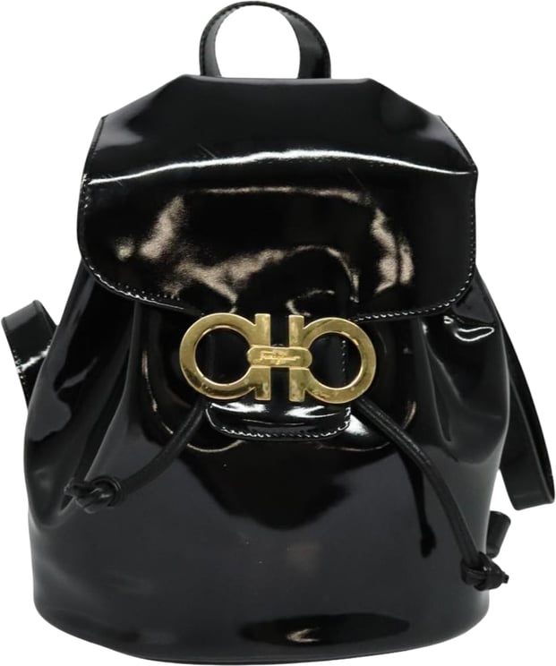 Salvatore Ferragamo Salvatore Ferragamo Gancini Backpack Patent Leather