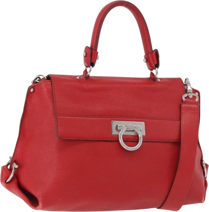 Salvatore Ferragamo Salvatore Ferragamo Sofia Satchel Grainy Leather Large