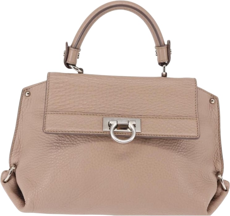 Salvatore Ferragamo Salvatore Ferragamo Sofia Satchel Grainy Leather Large