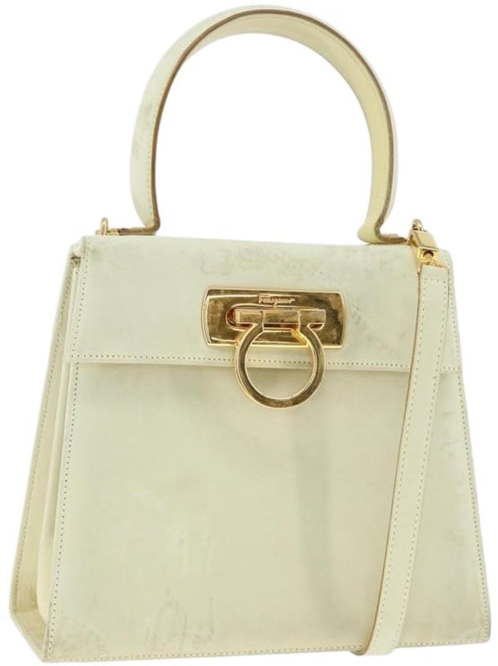 Salvatore Ferragamo Salvatore Ferragamo Gancini Convertible Top Handle Bag Suede Mini