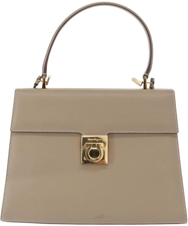 Salvatore Ferragamo Salvatore Ferragamo Gancini Top Handle Flap Bag Leather Medium
