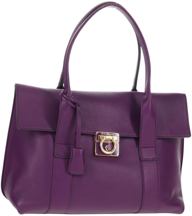 Salvatore Ferragamo Salvatore Ferragamo Gancini Lock Flap Tote Leather Medium