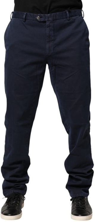 SANTANIELLO Santaniello Dark Blue Mid Waist Skinny Chino Trouser Pants