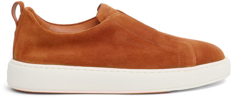 Santoni Men's suede sneaker