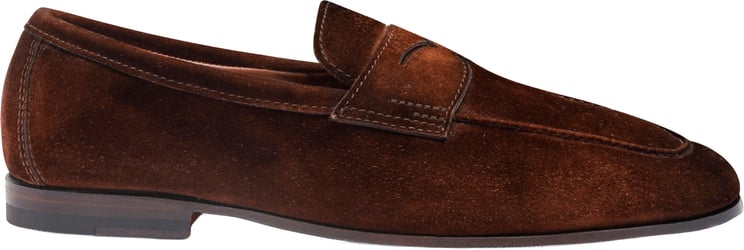 Santoni Men's suede Carlo loafer