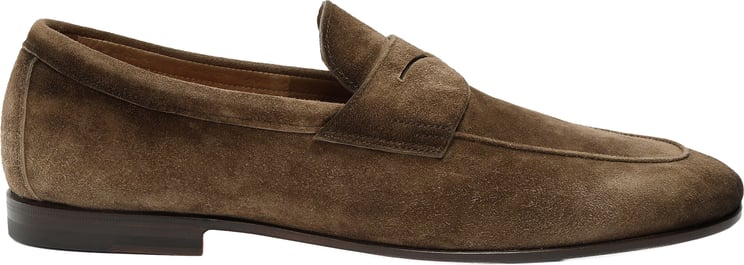 Santoni Men's suede Carlo loafer