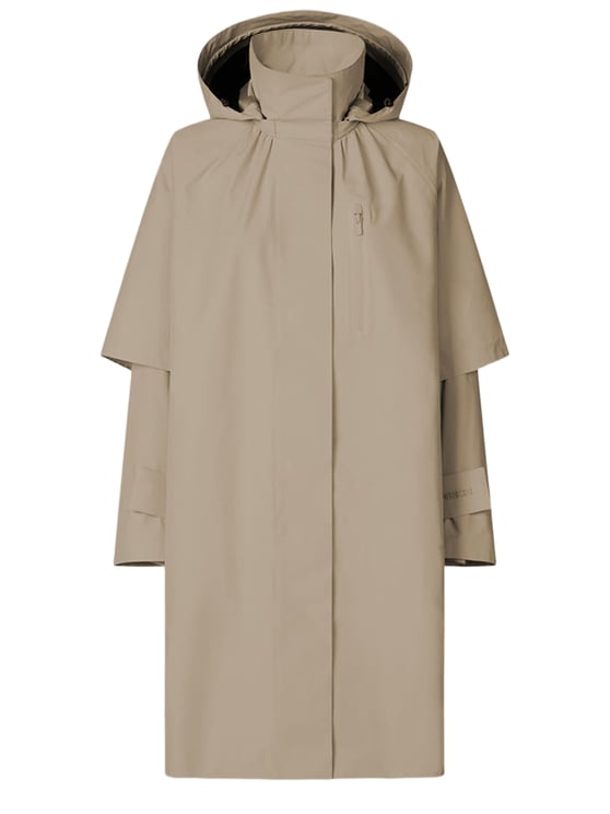 Save the Duck Functional Beige Hooded Nylon Jacket