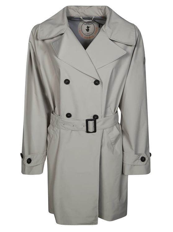 Save the Duck Livia Double Breasted Belted Trench Coat