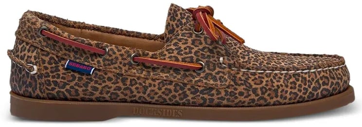 SEBAGO sebago docksides portland cuir marron leopard 2