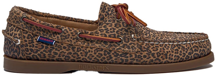 SEBAGO sebago docksides portland cuir marron leopard