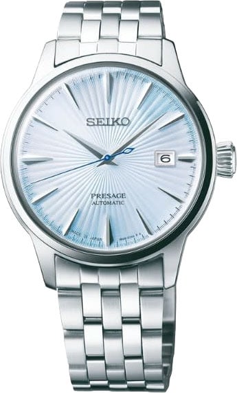 Seiko Seiko Horloge SRPE19J1 Presage Staal Automaat 50m Waterdicht met Licht Blauwe Wijzerplaat 40mm