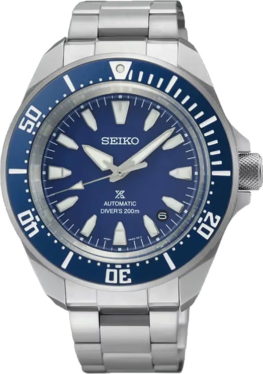 Seiko Seiko Horloge SRPL51K1 Prospex Samurai Staal Automaat 200m Waterdicht met Blauwe Wijzerplaat 41mm