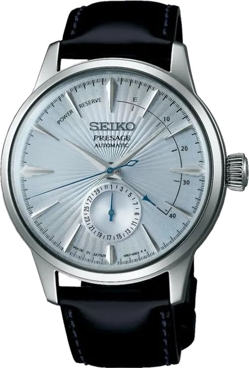 Seiko Seiko Horloge SSA343J1 Presage Staal Automaat met Zwart Leren Horlogeband 39mm
