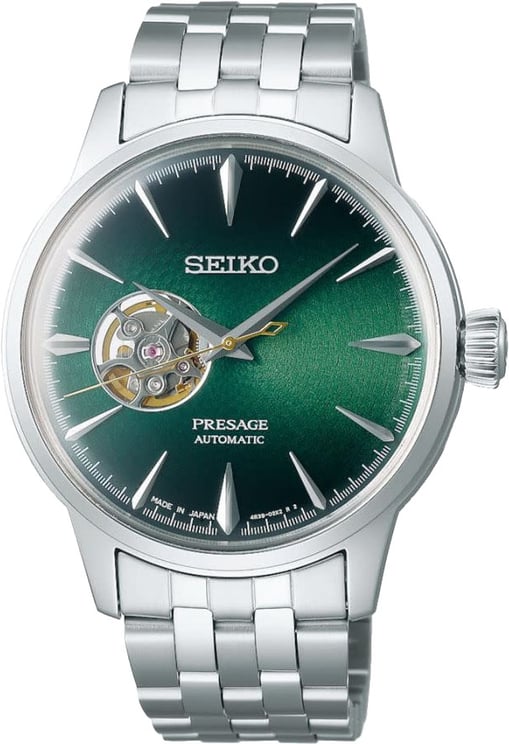 Seiko Seiko Horloge SSA441J1 Presage Staal Automaat 50m Waterdicht met Groene Wijzerplaat 40mm