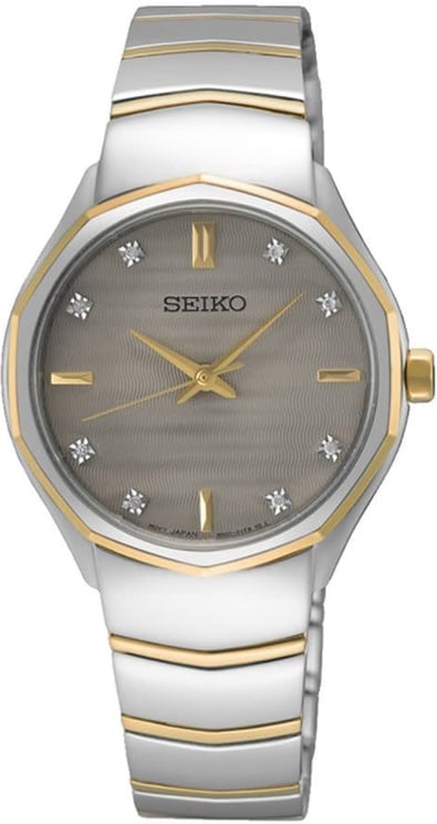 Seiko Seiko Horloge SUR616P1 Staal Bi-color Quartz Saffierglas 50m Waterdicht met Diamant 29mm
