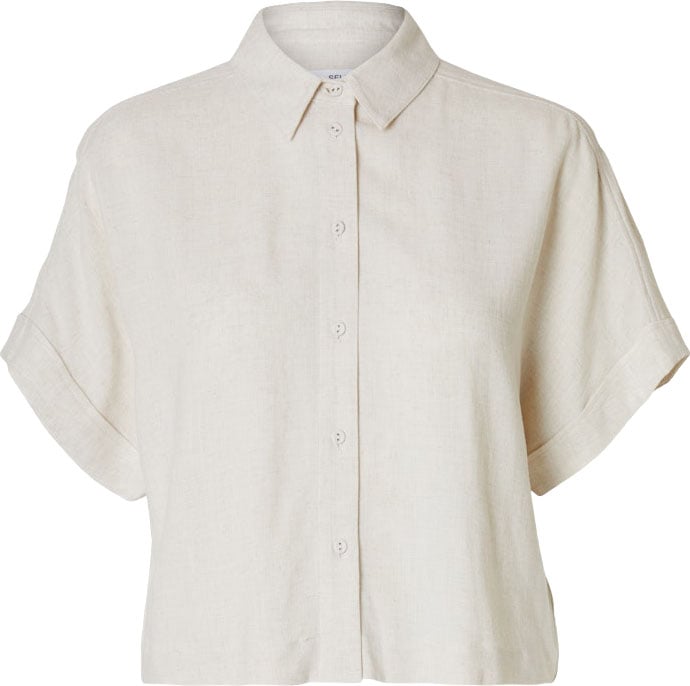 Selected Femme Selected Femme - SLWVIVA SS CROPPED SUN SHIRT NOOS - 16093937 - Sandshell
