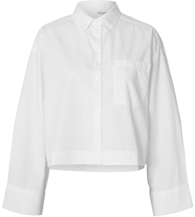 Selected Femme Selected Femme - SLWASTHA LS CROPPED BOXY SHIRT NOOS - 16097269 - Bright White