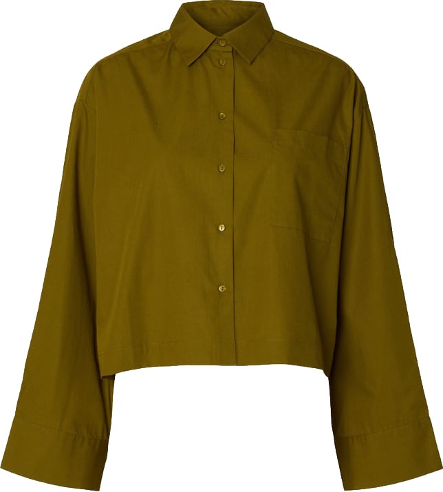 Selected Femme Selected Femme - SLWASTHA LS CROPPED BOXY SHIRT NOOS - 16097269 - Fir Green