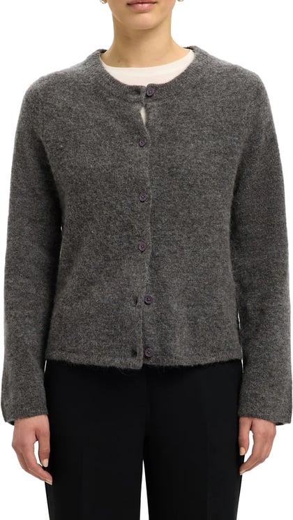 Selected Femme Selected Femme - SLWLULU NEW LS KNIT CARDIGAN NOOS - 16098138 - Medium Grey Melange