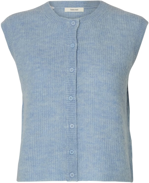 Selected Femme Selected Femme - SLFLULU SL BUTTON O-NECK VEST EX - 16098808 - Cashmere Blue