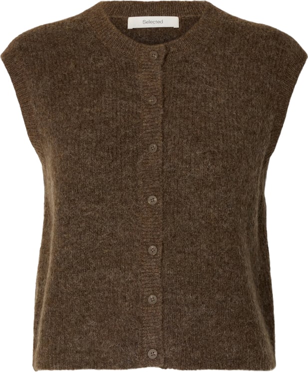 Selected Femme Selected Femme - SLWLULU SL BUTTON O-NECK VEST NOOS - 16098808 - Dachshund Melange
