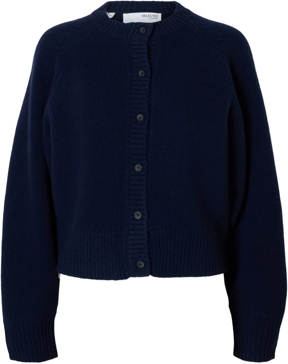 Selected Femme Selected Femme - SLFNORA SHORT LS KNIT O-CARDIGAN - 16099196 - Dark Sapphire