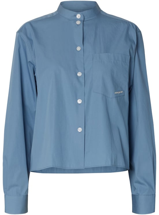 Selected Femme Selected Femme - SLFHOTEL AMOUR RELAXED LS SHIRT - 16100576 - Dusty Blue