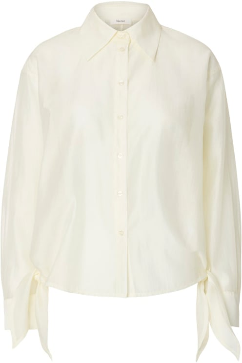 Selected Femme Selected Femme - SLFIRIS RELAXED LS TIE DETAIL SHIRT - 16101049 - Egret