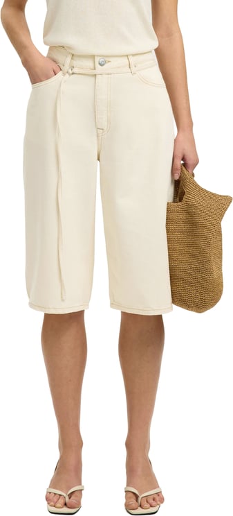 Selected Femme Selected Femme - SLFTENNA MW BERMUDA DENIM SHORTS - 16101366 - Egret
