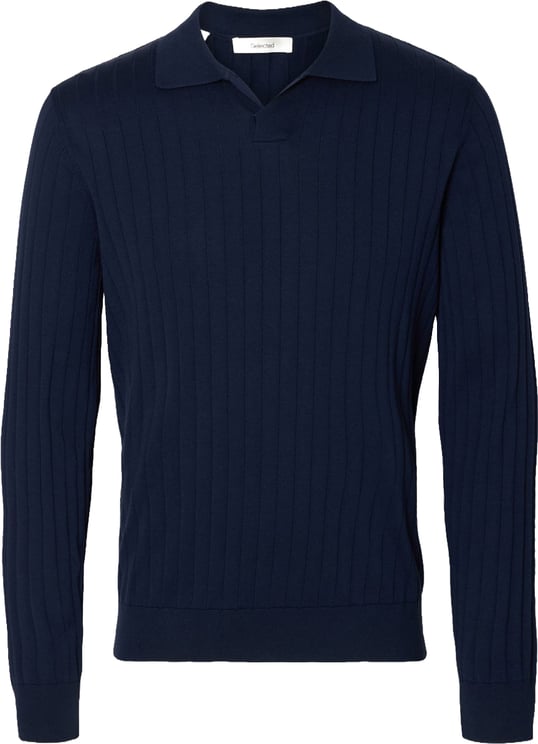 Selected Homme Polo Ls Torino Knit Navy Blazer