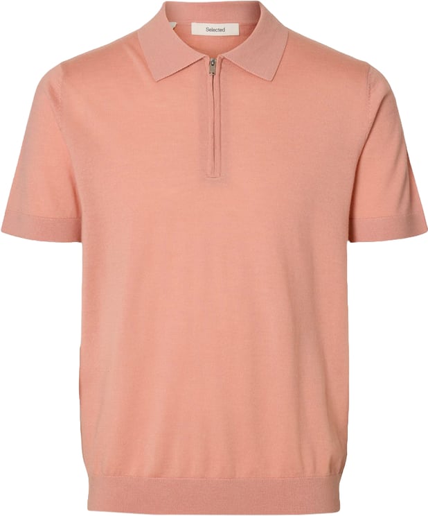 Selected Homme Polo Tray SS Half Zip Rose Dawn