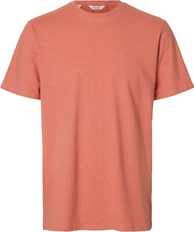 Selected Homme T-Shirt Adam Linen Blend Rose Dawn