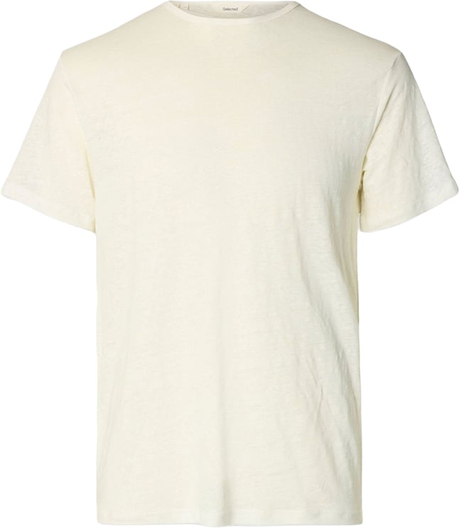 Selected Homme T-Shirt Bet Linen Egret