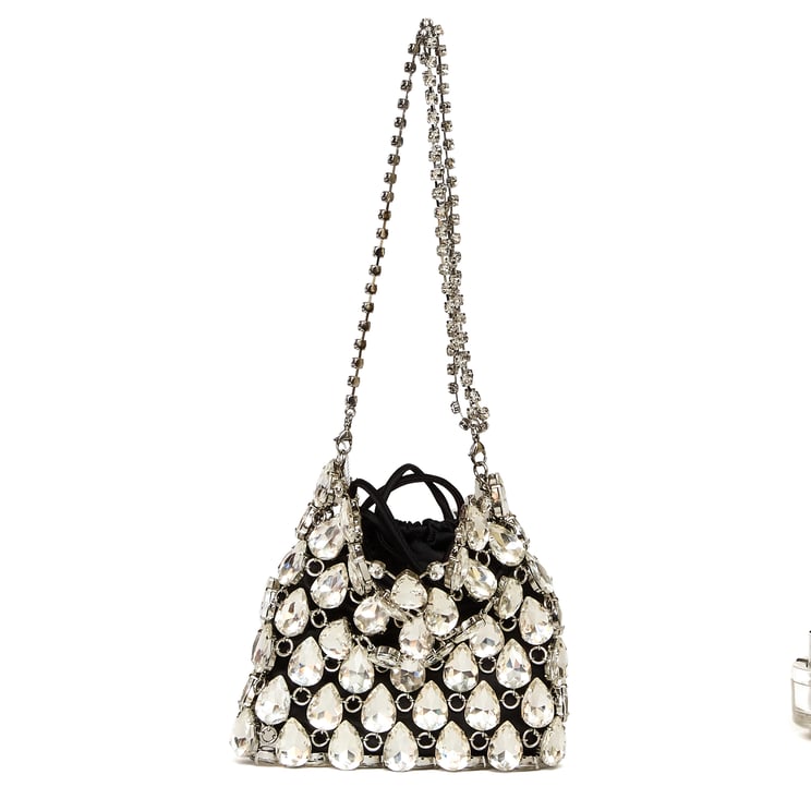 Self-Portrait Crystal Chainmail Mini Bag with Removable Shoulder Strap