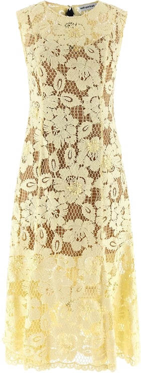 Self-Portrait Yellow Lace Midi Dress