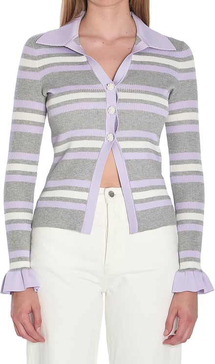 Self-Portrait Striped knit top