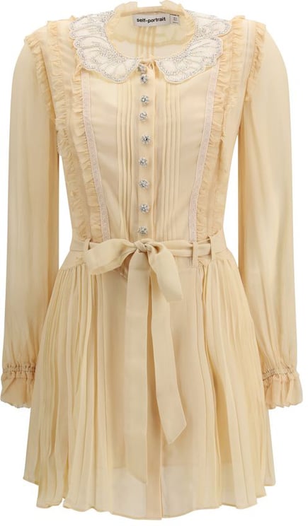 Self-Portrait Self-Portrait Beige Viscose Casual Dress