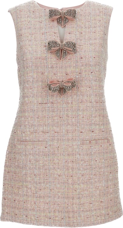Self-Portrait Sequin Boucle Bow Mini Dress