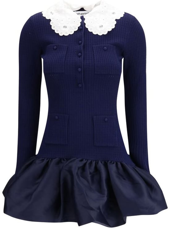 Self-Portrait Self-Portrait Blue Viscose Cocktail Dress