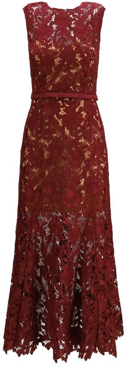 Self-Portrait Self-Portrait Bordeaux Polyester Cocktail Dress